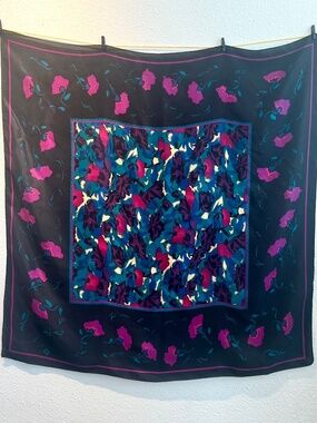 Vintage Silk Georgiou Square Scarf, 35" Square